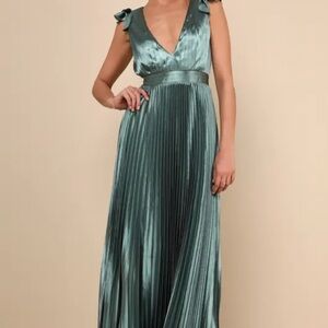 Lulu's Shimmering Teal Maxi Dress